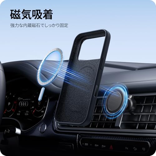 NIMASO iPhone 17 Pro 用 ケース MagSafeアクセサリー対応 シリコン カメラコントロールカバー付き 全面保護 耐衝撃 米軍MIL規格 SGS認証 さらさら手触り 薄型 バンパー 指紋防止 傷付き防止 マグネット搭載 マグセーフ対応 保護カバー ワイヤレス充電対応 アイフォン17プロ 対応（6.3インチ）スマホケース（望見シリーズ）ブラック NSC25F1634